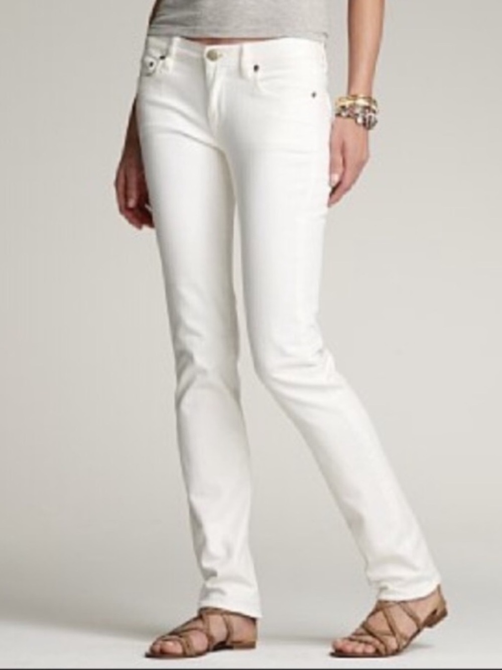 J. Crew Matchstick jeans Brilliant White Mid rise Size 28 30” inseam